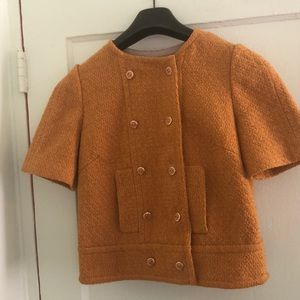 Cindra Mustard Buttoned Blazer Top